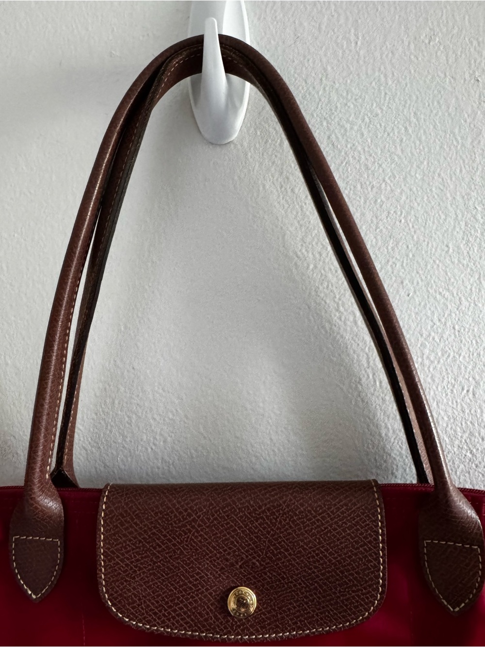 Longchamp Red Le Pliage Shopping Modele Depose Tote Bag - Picture 7 of 13